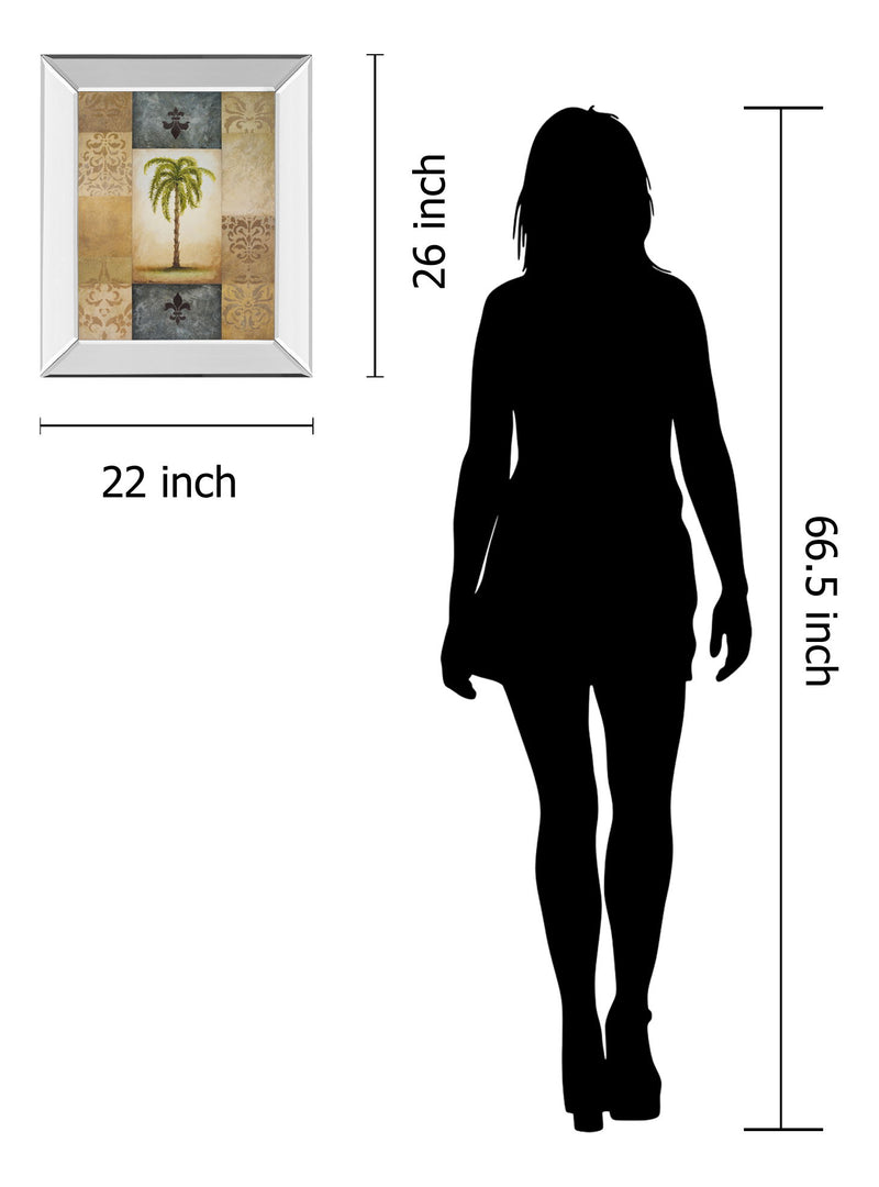Fantasy Palm Il By Michael Marcon - Mirror Framed Print Wall Art - Light Brown