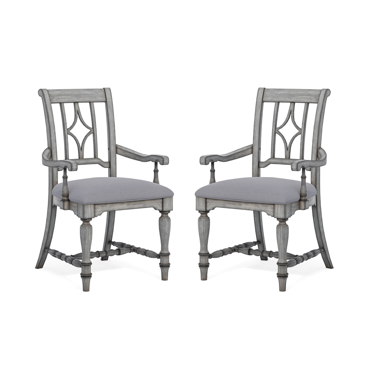 Flexsteel Plymouth Pair of Upholstered Arm Dining Chairs