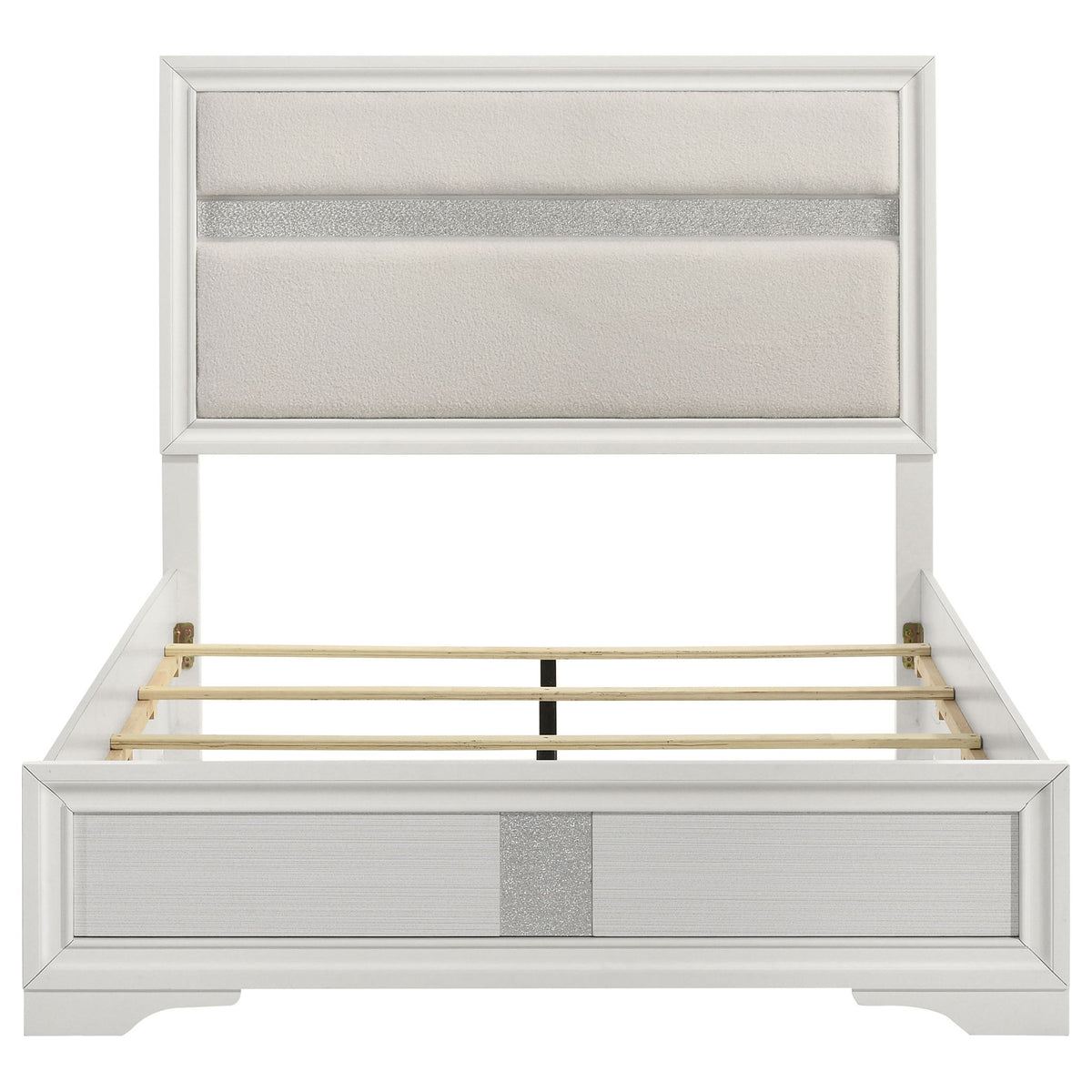 Miranda 54-inch Upholstered Queen Panel Bed White