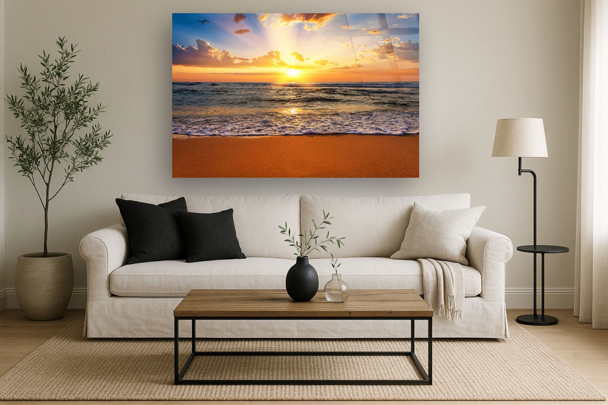 Tempered Glass With Foil - Sunset Beach - Light Brown
