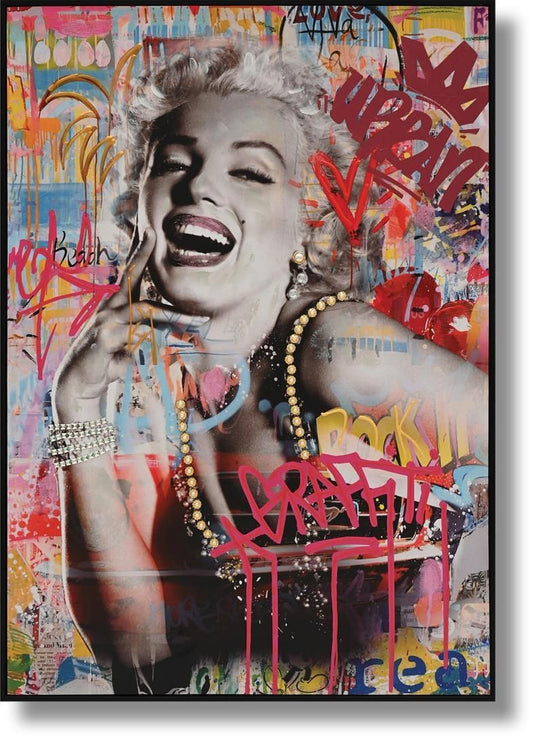 Vivid Popstar Mirth - 28" x 40" Framed Wall Art - Red