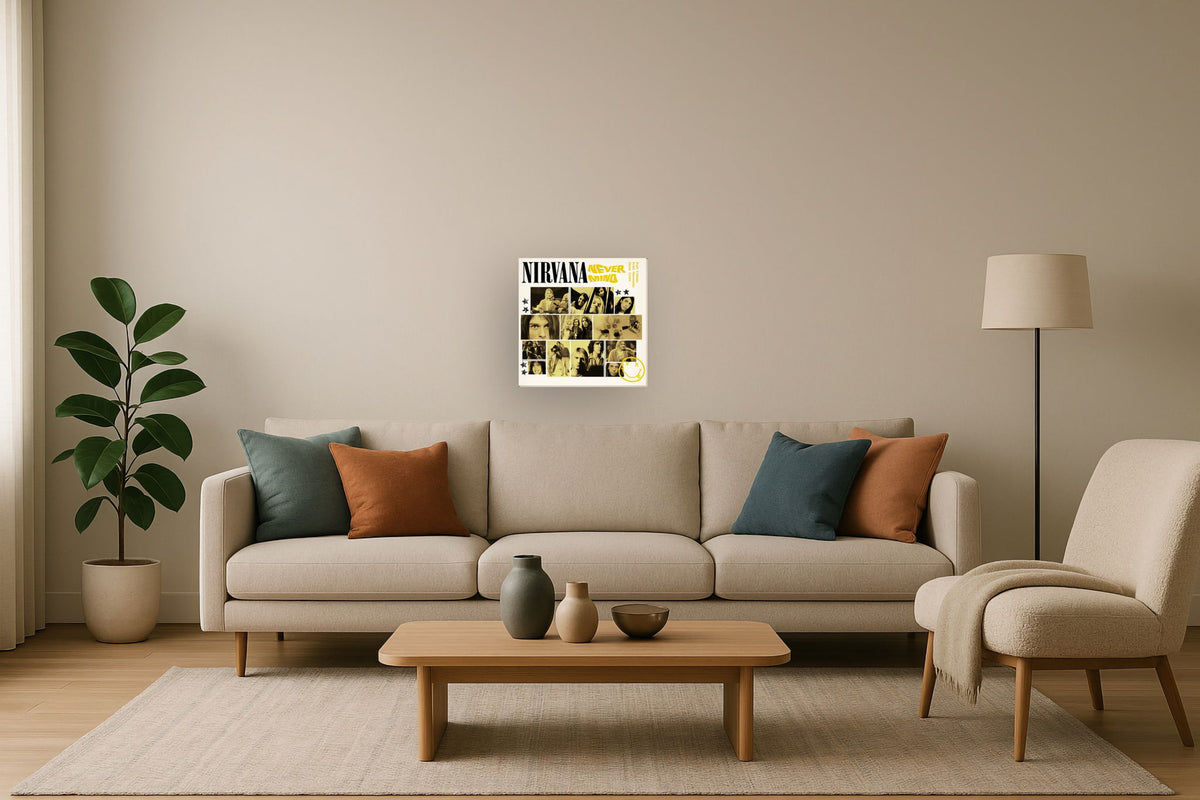 Retro Grunge Montage - 20" x 20" Framed Wall Art - Yellow