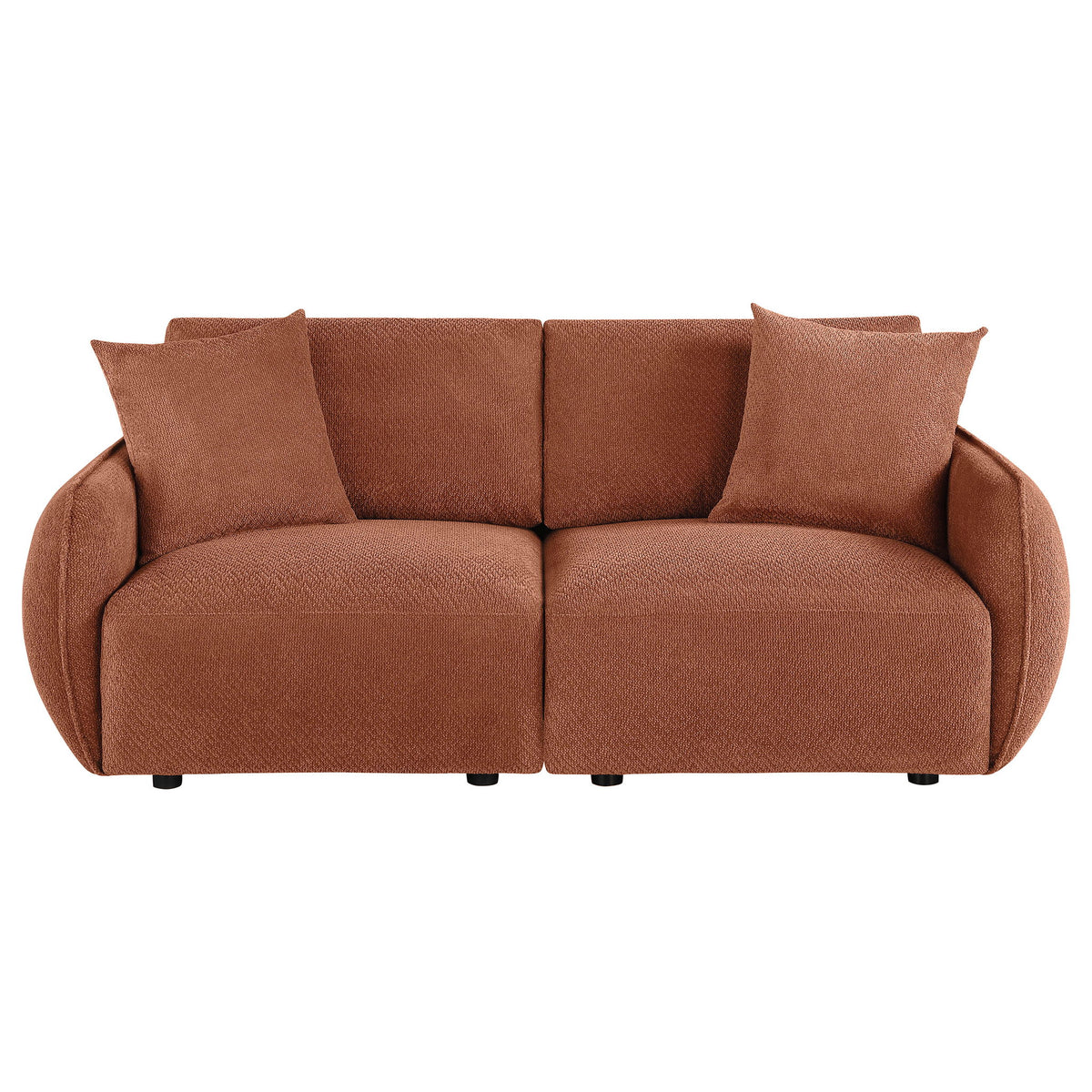 Elysia Chenille Upholstered Modular Lounge Loveseat Coral