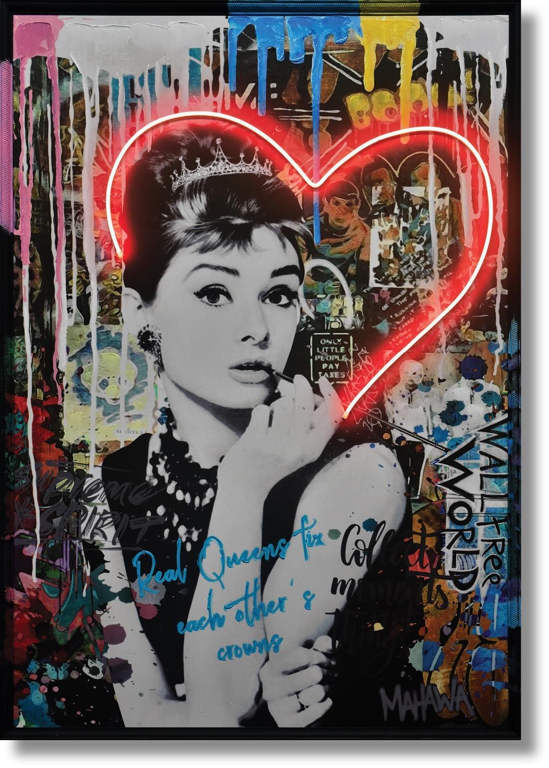 Radiant Muse Heart - 33" x 48" Framed Wall Art - Pink