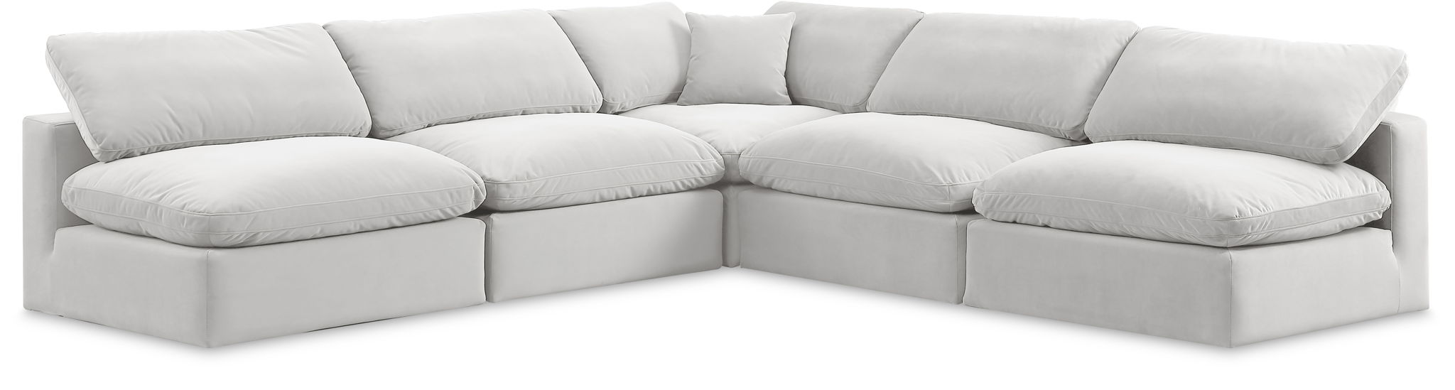 Comfy - 5 Piece Velvet Modular Corner Armless Sectional