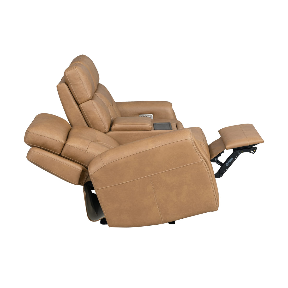 Flexsteel Felix Power Reclining Loveseat with Console, Power Headrest, Lumbar, Heat & Massage