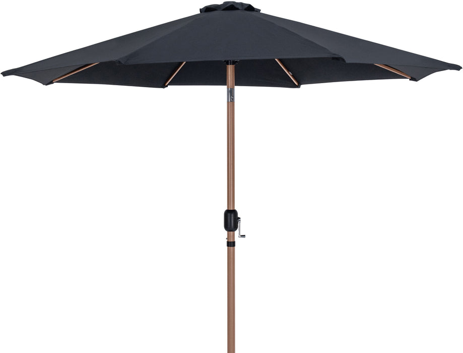 Fiji - Aluminum Patio Umbrella With Round Black And Teak Base