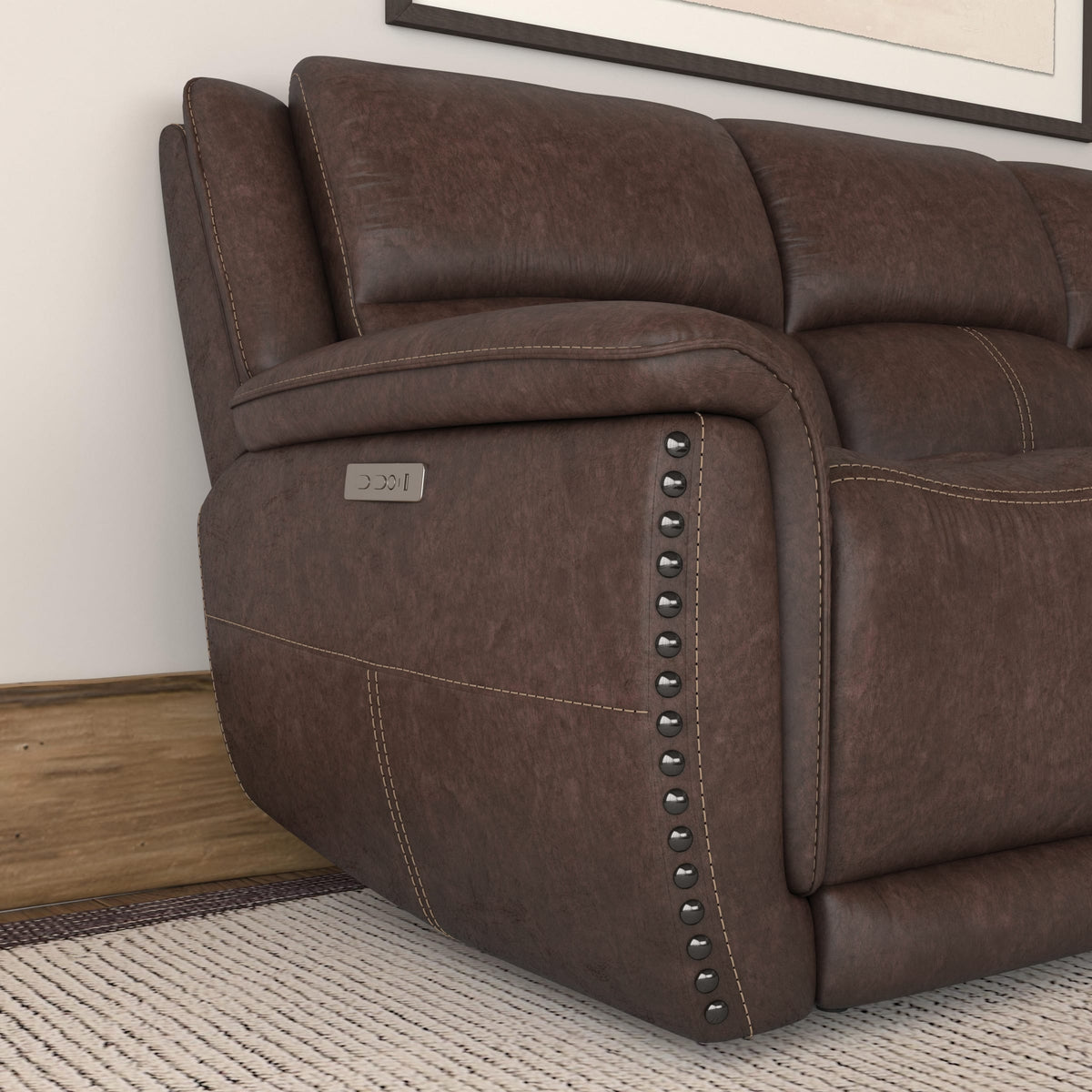 Flexsteel Beau Power Reclining Sofa with Power Headrests