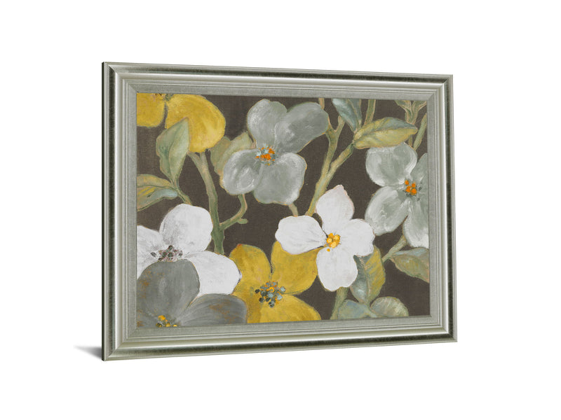 Golden Meadow Blossoms - 28" x 34" Framed Wall Art - Gray