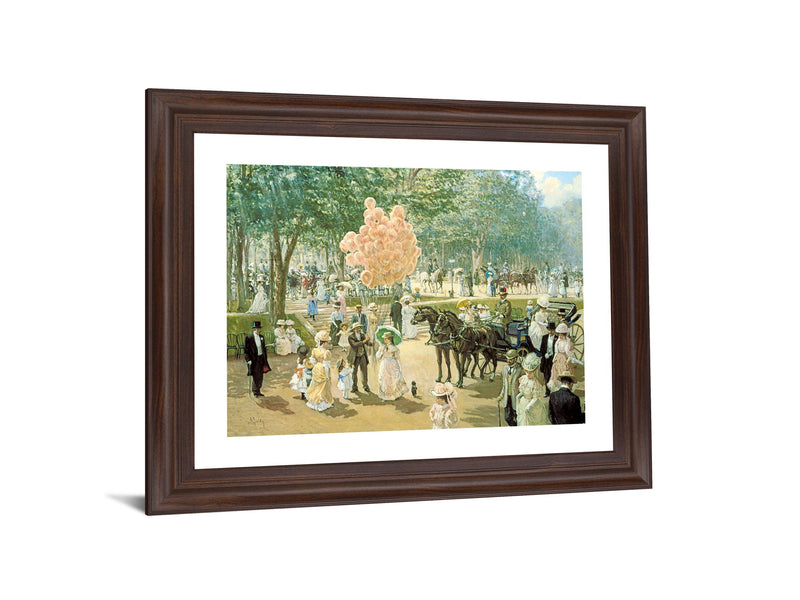 Victorian Balloon Promenade - 28" x 34" Framed Wall Art - Green