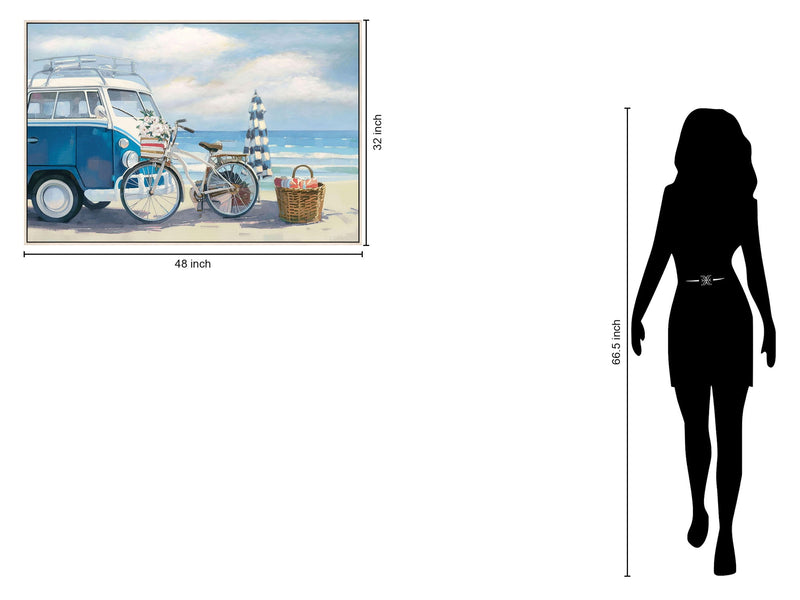 Seaside Escape Journey - 32" x 48" Framed Wall Art - Blue