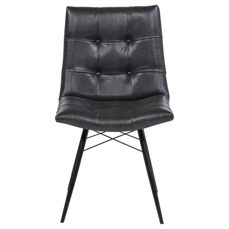 Aiken Faux Leather Upholstered Dining Side Chair Charcoal Grey (Set of 4)