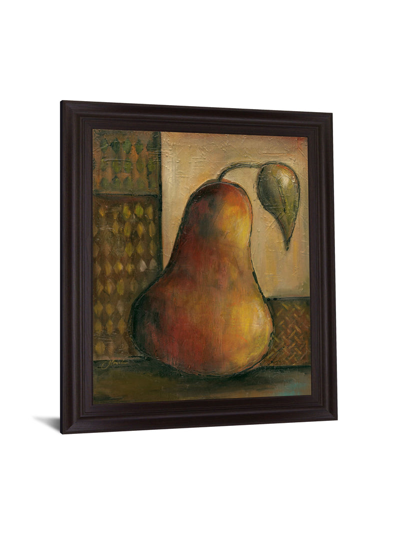 Rustic Golden Pear - 28" x 34" Framed Wall Art - Gold