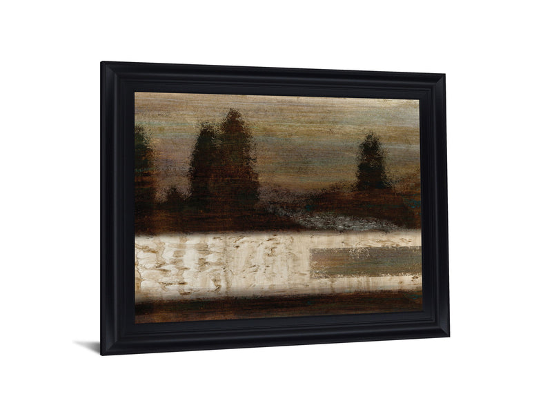 Shadowed Pinescape - 28" x 34" Framed Wall Art - Dark Brown