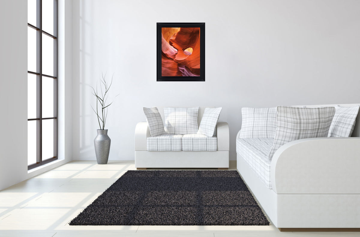 Sunlit Veins - 28" x 34" Framed Wall Art - Orange