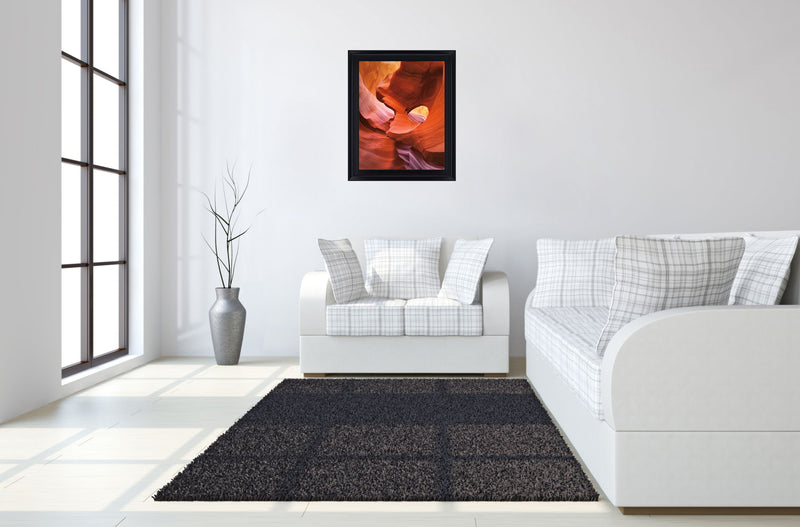 Sunlit Veins - 28" x 34" Framed Wall Art - Orange