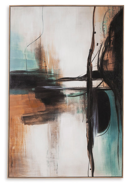 Brunonia - Wall Art - Teal / Orange / Black