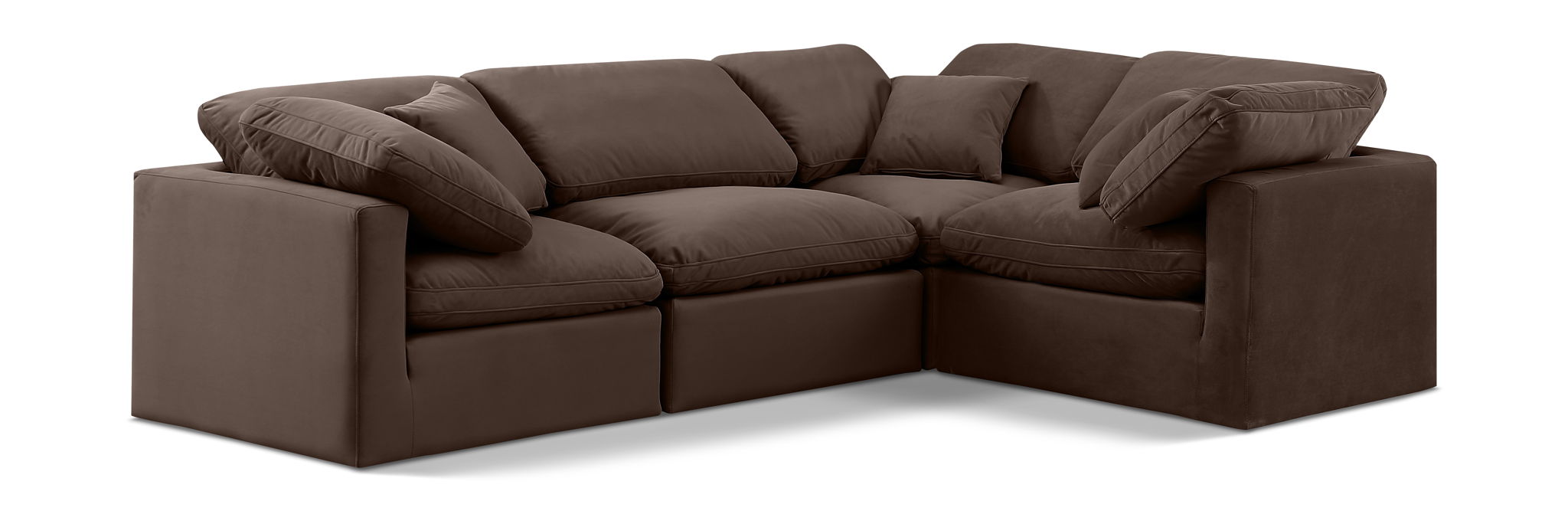 Indulge - Velvet 4 Piece Modular Corner Sectional