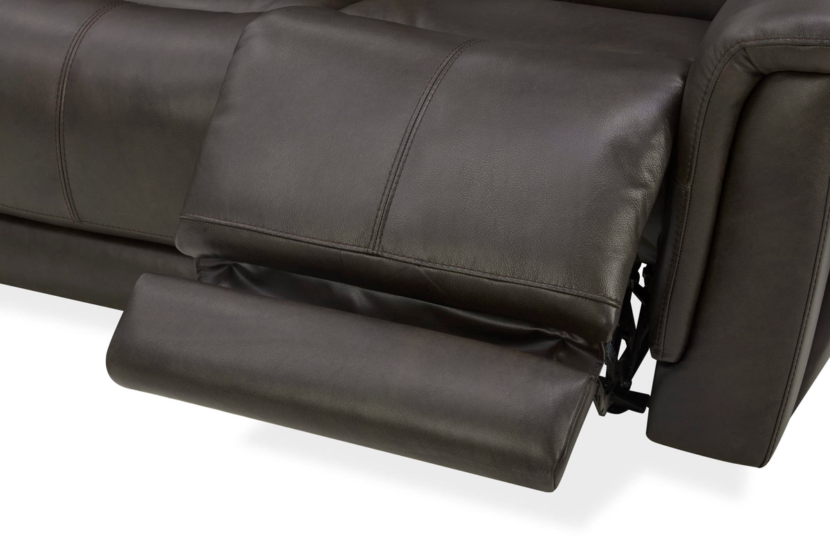 Flexsteel Ranger Power Reclining Sofa with Console, Power Headrest, Lumbar, Heat & Massage