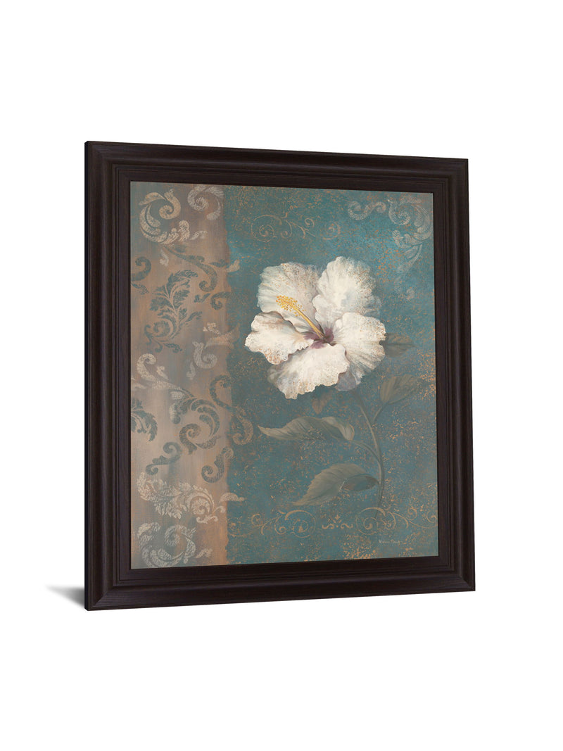Gilded Petals - 28" x 34" Framed Wall Art - Blue