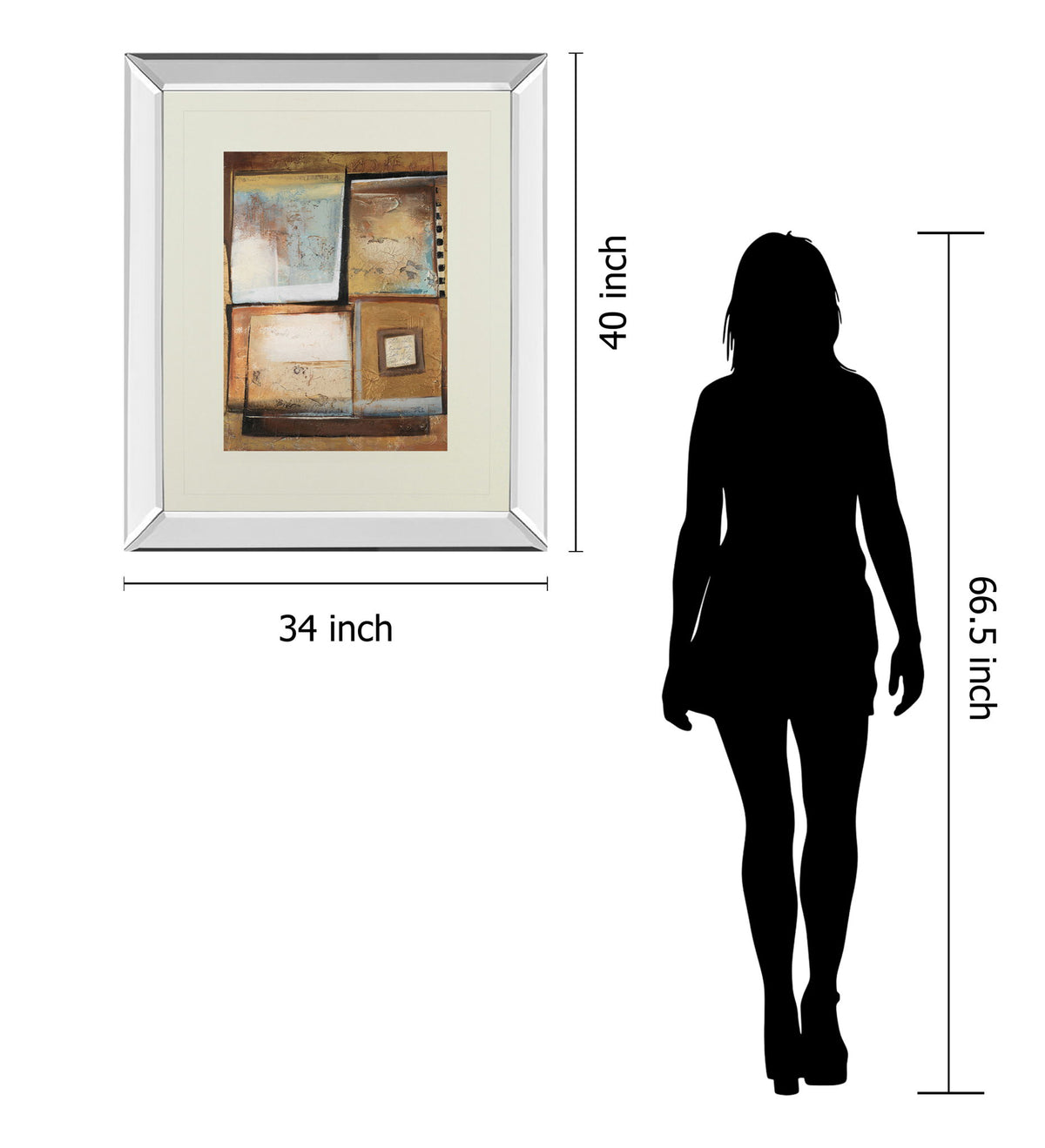Abstract Il By Patricia Pinto - Mirror Framed Print Wall Art - Beige