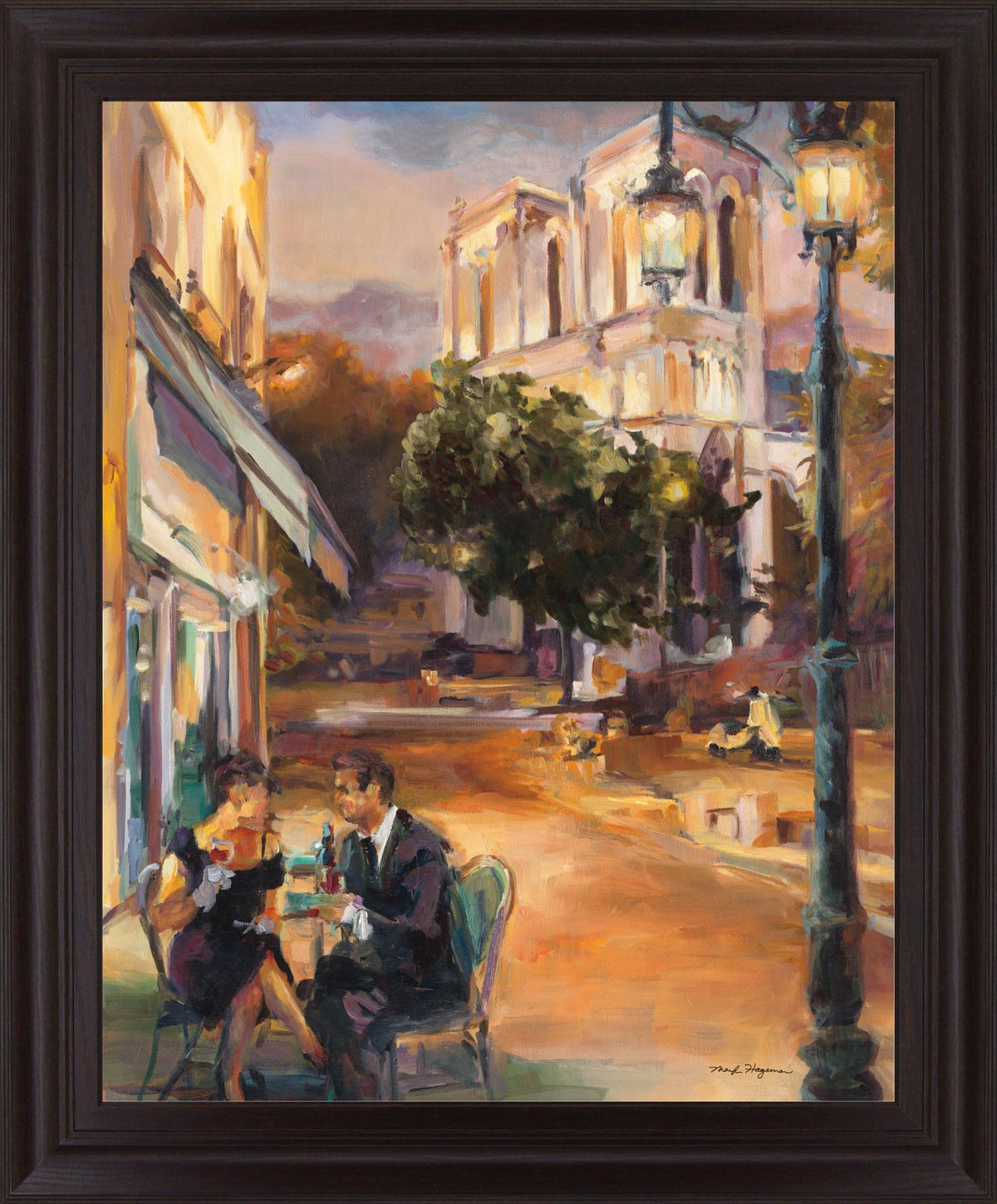 Evening Terrace - 28" x 34" Framed Wall Art - Beige