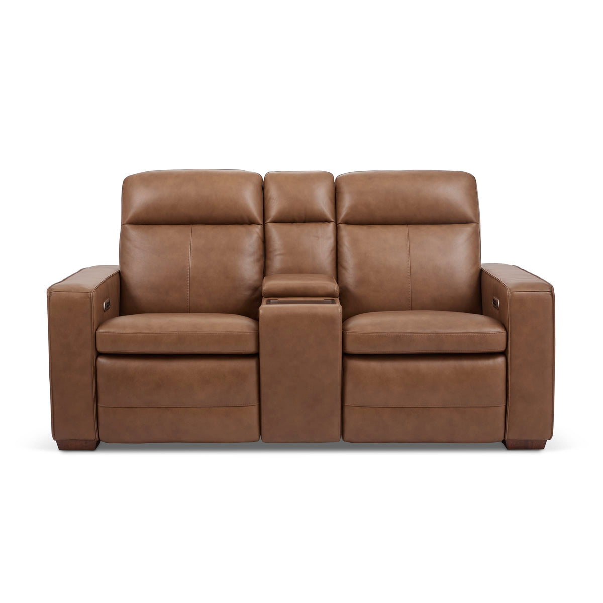 Flexsteel Dutch Power Reclining Loveseat with Console, Power Headrest & Lumbar