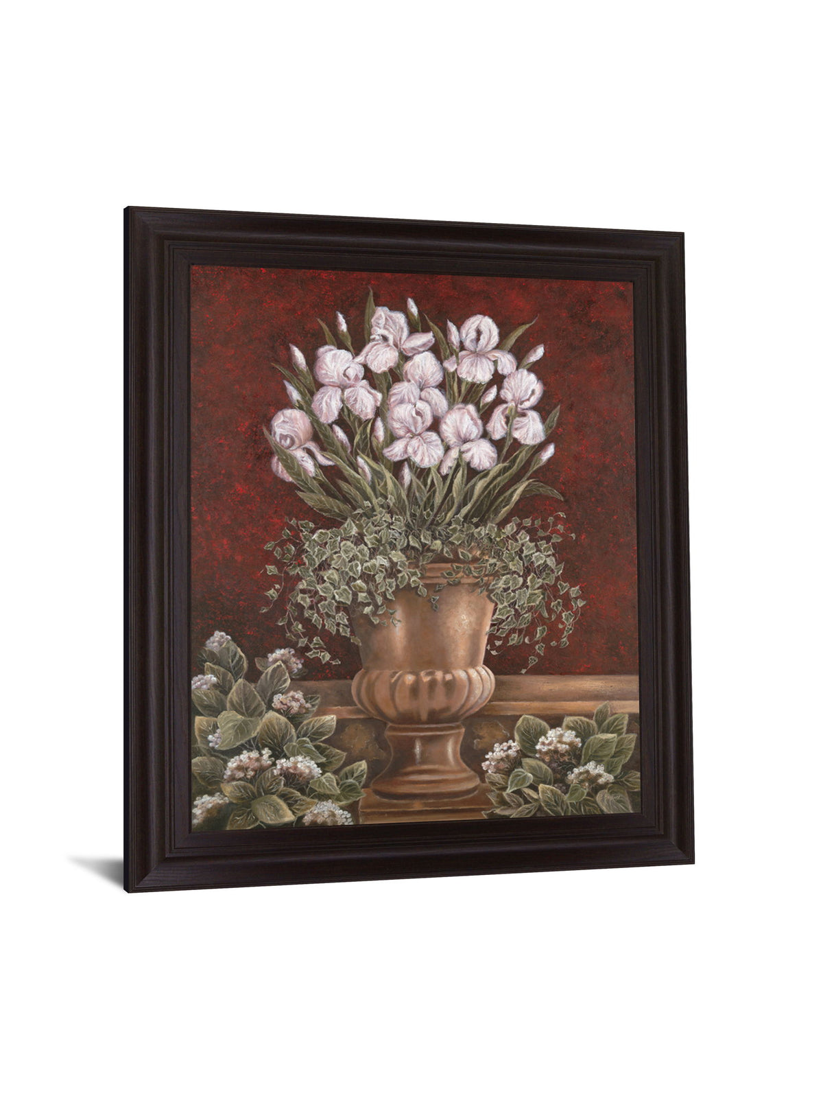 Crimson Iris Bouquet - 28" x 34" Framed Wall Art - Dark Red