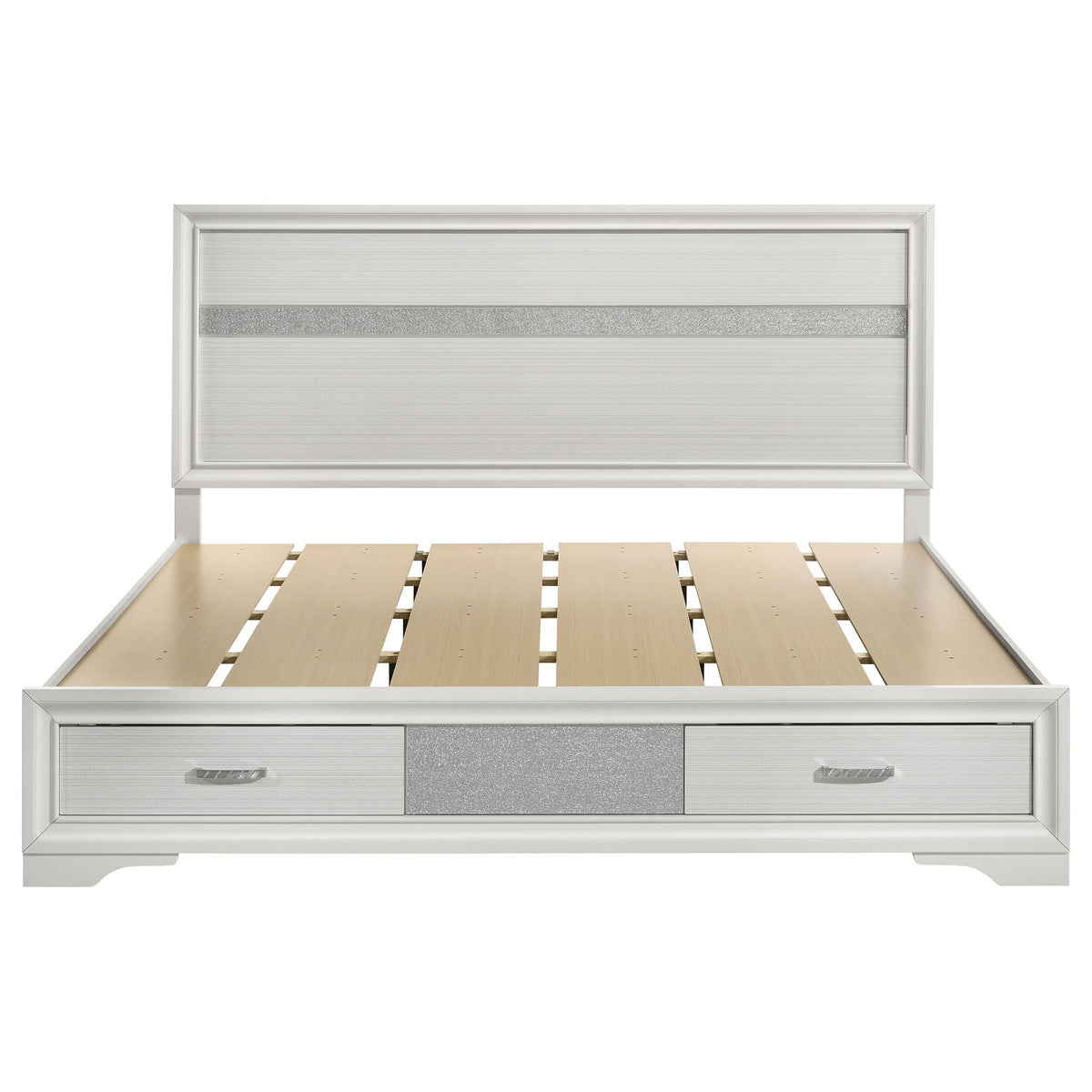 Miranda 51-inch Wood Eastern King Storage Panel Bed White