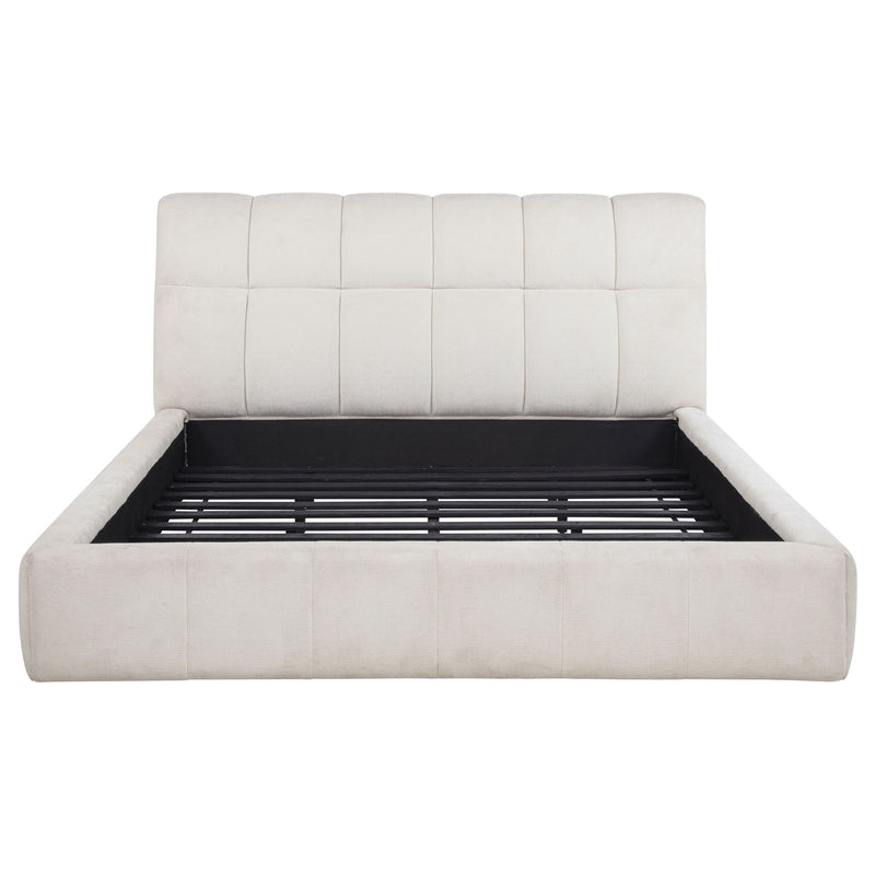 Nollet 48-inch Upholstered California King Platform Bed Cream