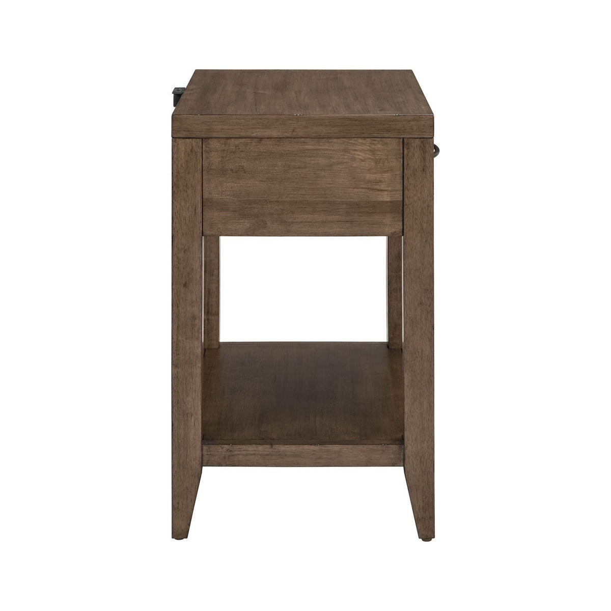 Shaker Lakes - Open Nightstand With Charging Station - Harvest Brown
