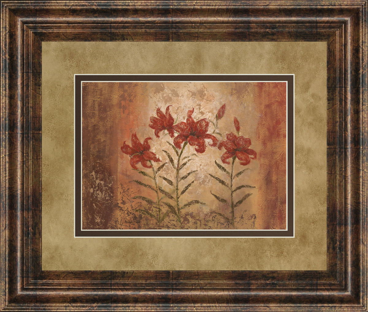 The Lily Style By Vivian Flasch - Framed Print Wall Art - Light Brown