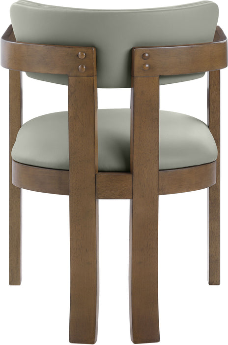 Lavrin - Vegan Leather Upholstered Dining Arm Chair (Set of 2) - Walnut Base