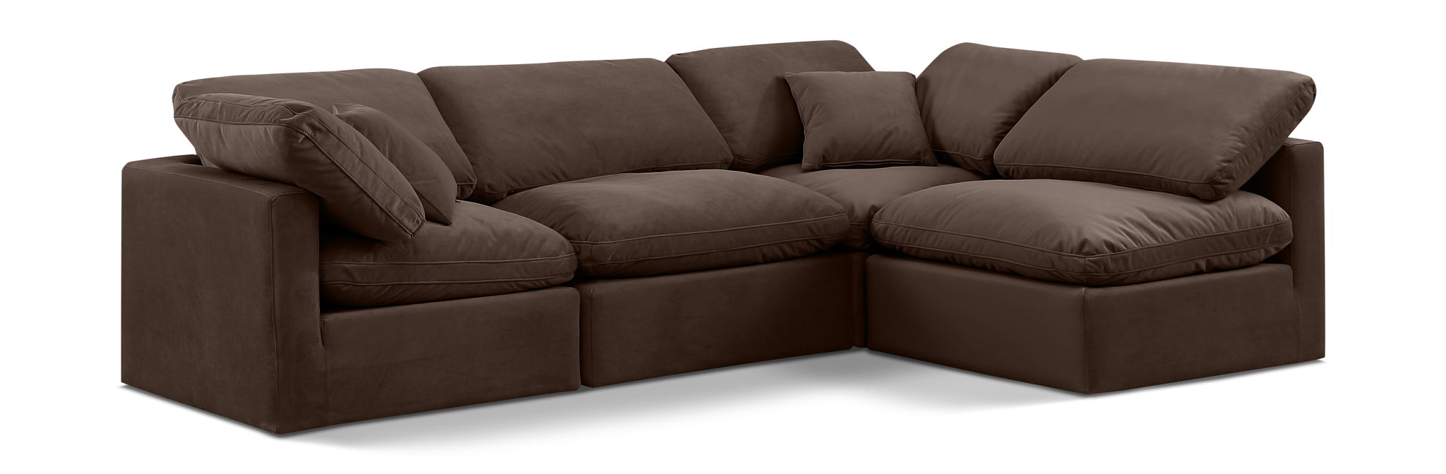 Indulge - Velvet 4 Piece Modular Sectional