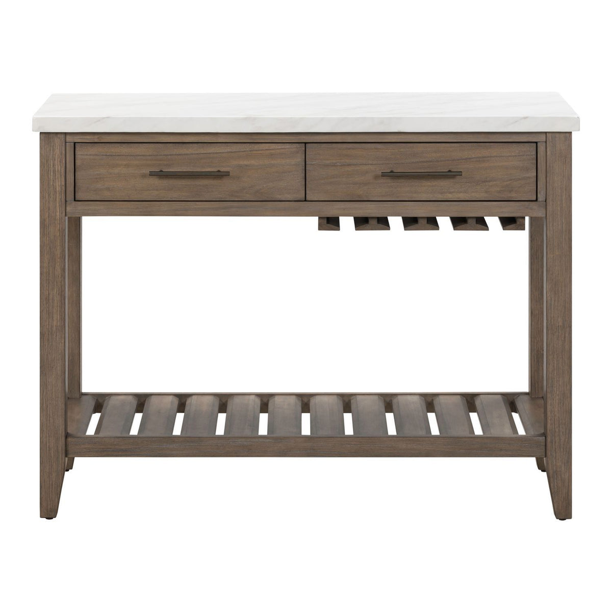 Edison - Server With Faux Marble Top - Brownstone