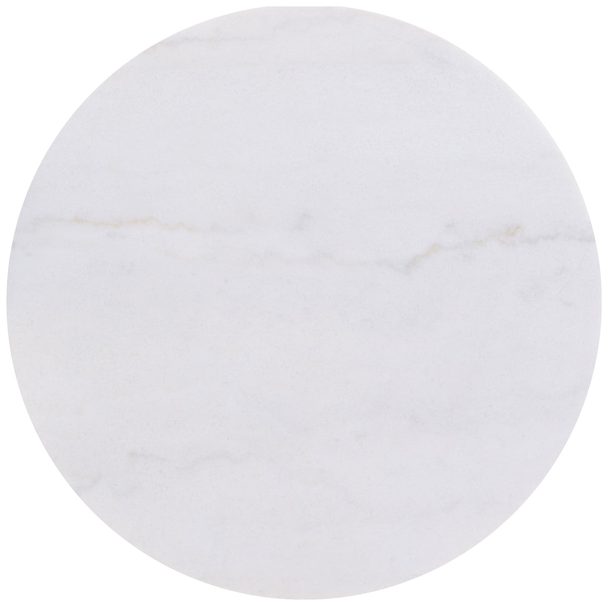 Jason Round White Marble Top Coffee Table Honey Brown