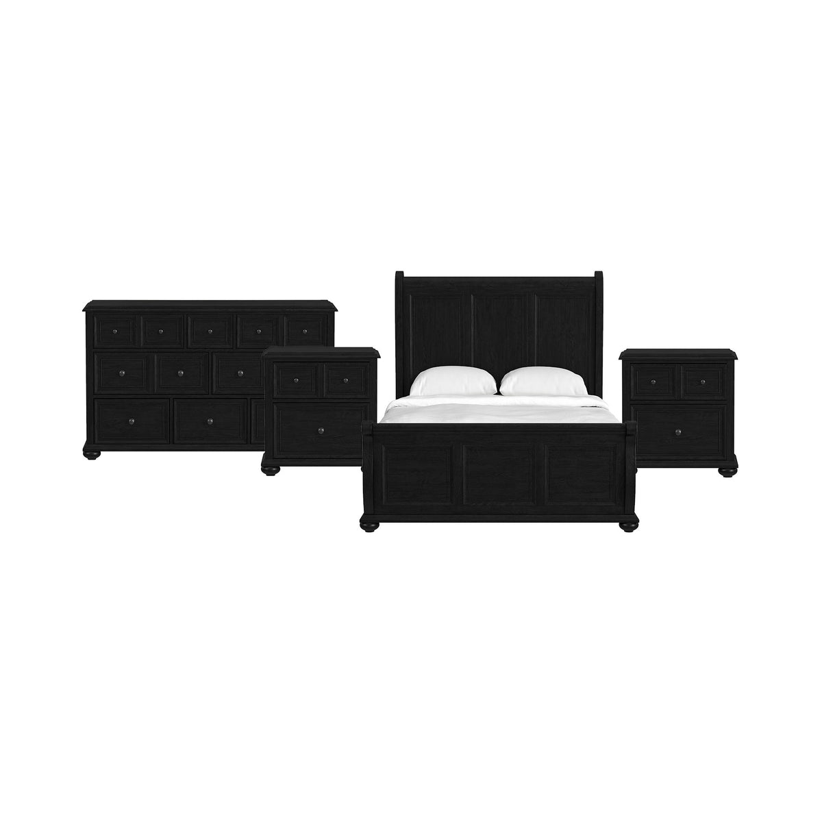 Heritage - Sleigh Bedroom Set - Black