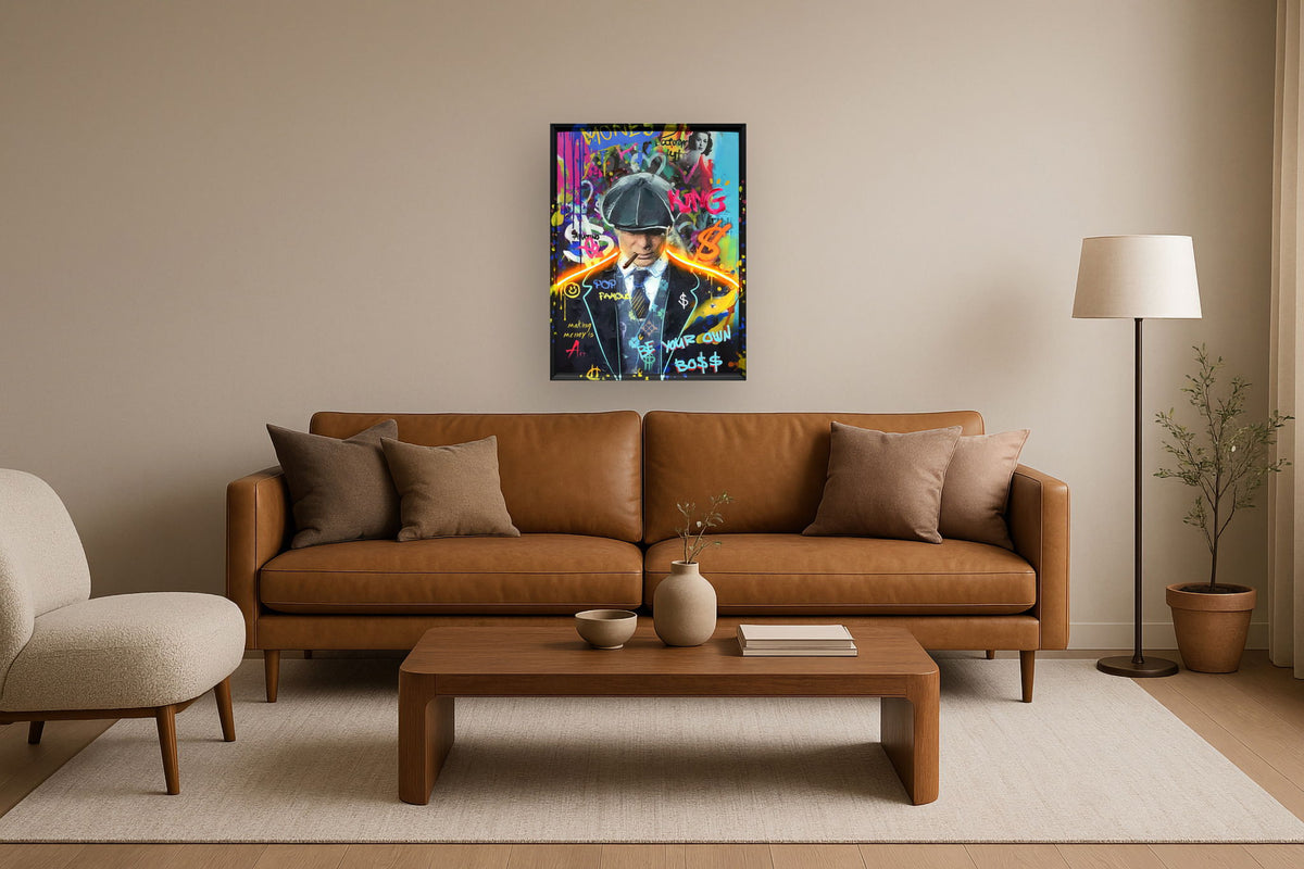 Graffiti Vibes Boss - 33" x 25" Framed Wall Art - Black
