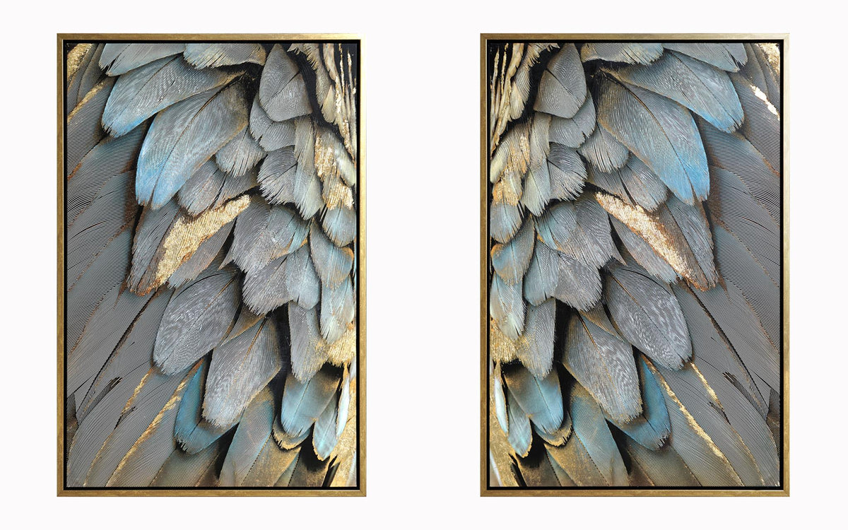 Hand Painted Textured Canvas in Frame - Silver