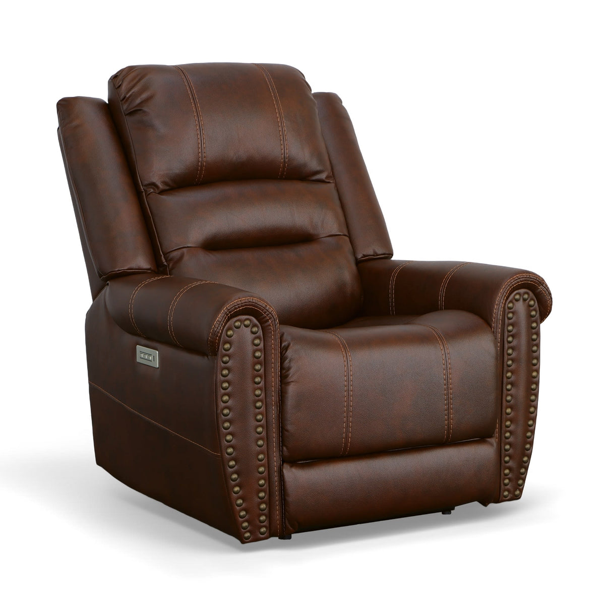 Flexsteel Oscar Power Recliner with Power Headrest & Lumbar