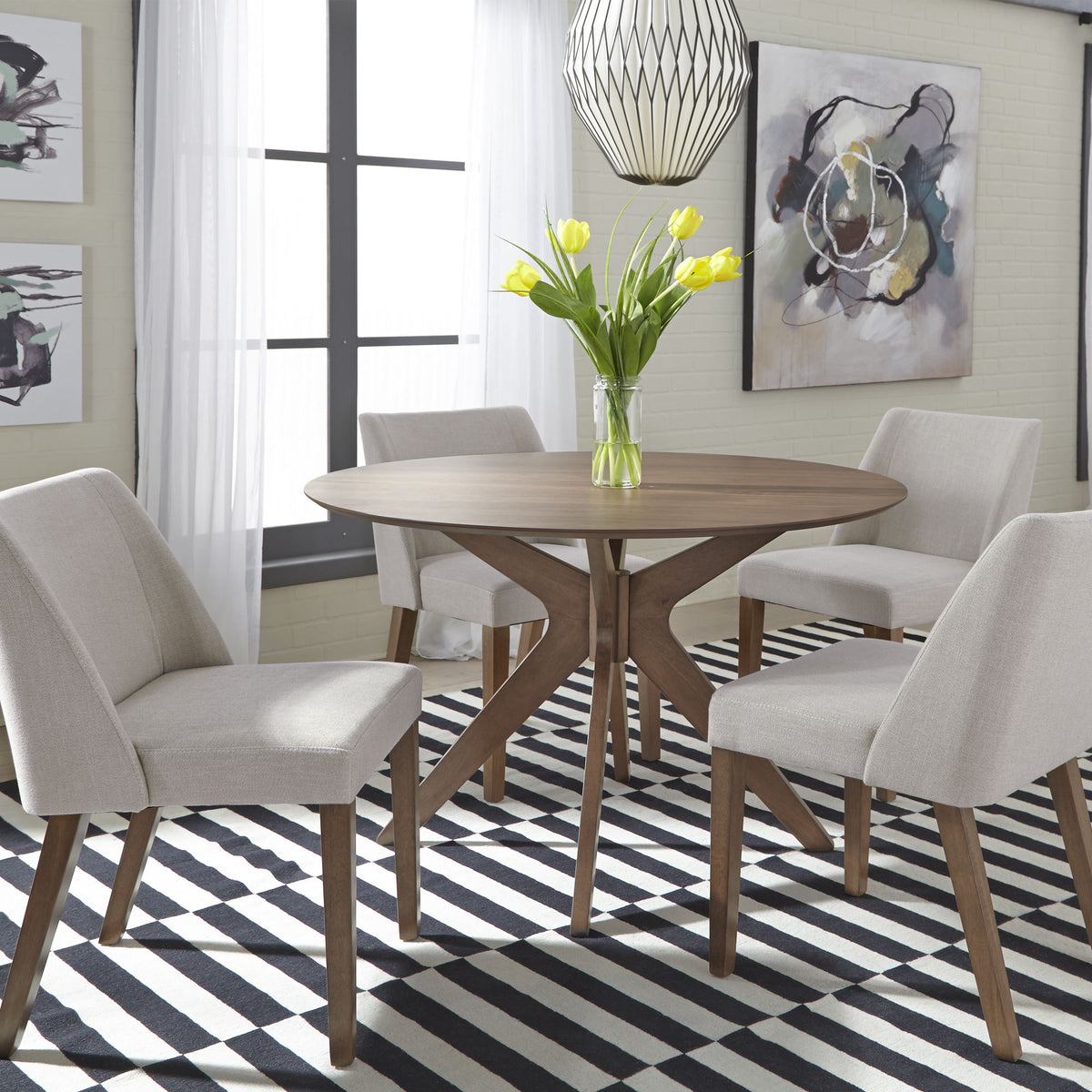 Space Savers - Round Pedestal Table - Walnut