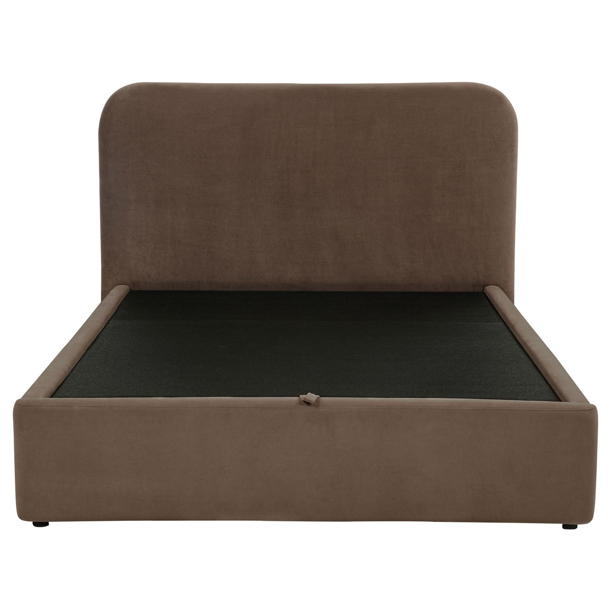 Anders Upholstered Eastern King Storage Lift Platform Bed Chocolate