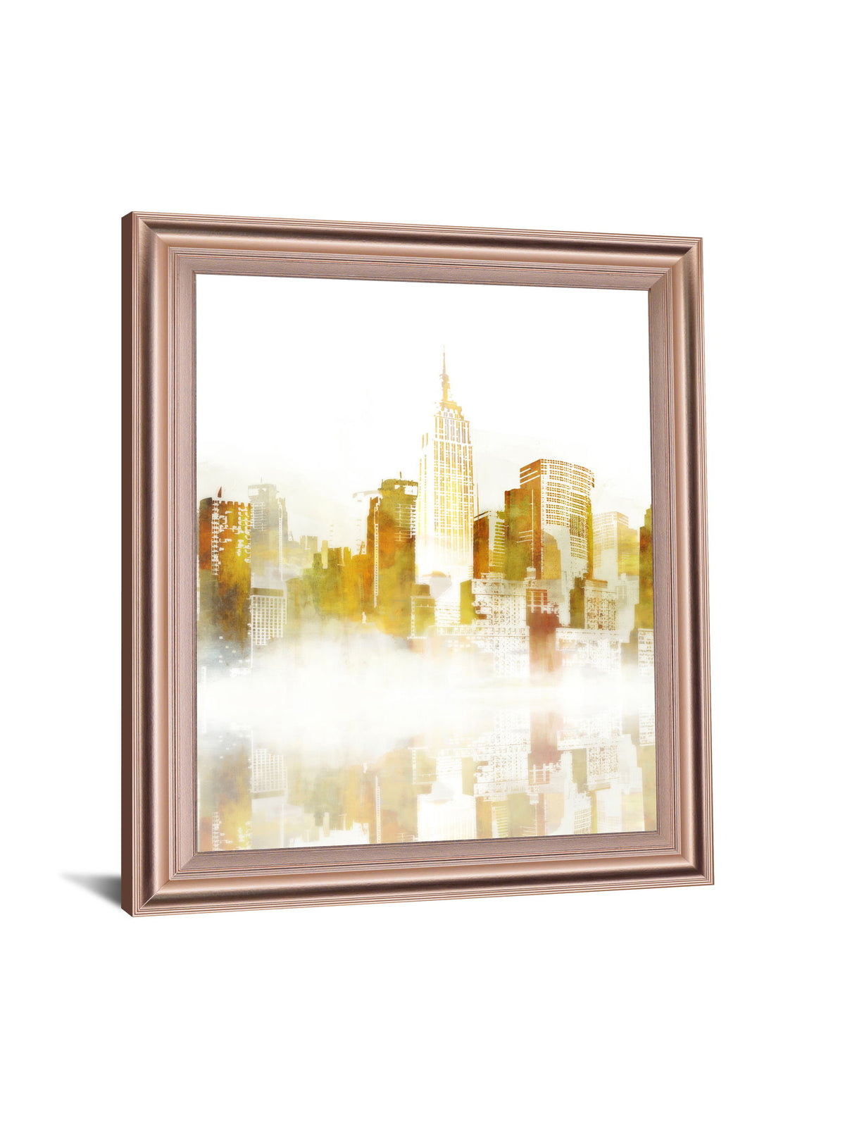 Golden Dawn Skyline - 28" x 34" Framed Wall Art - Yellow