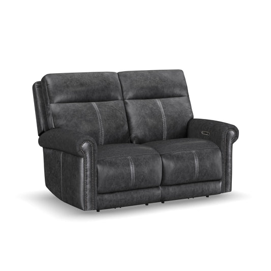 Flexsteel Alexander Power Reclining Loveseat with Power Headrest & Lumbar