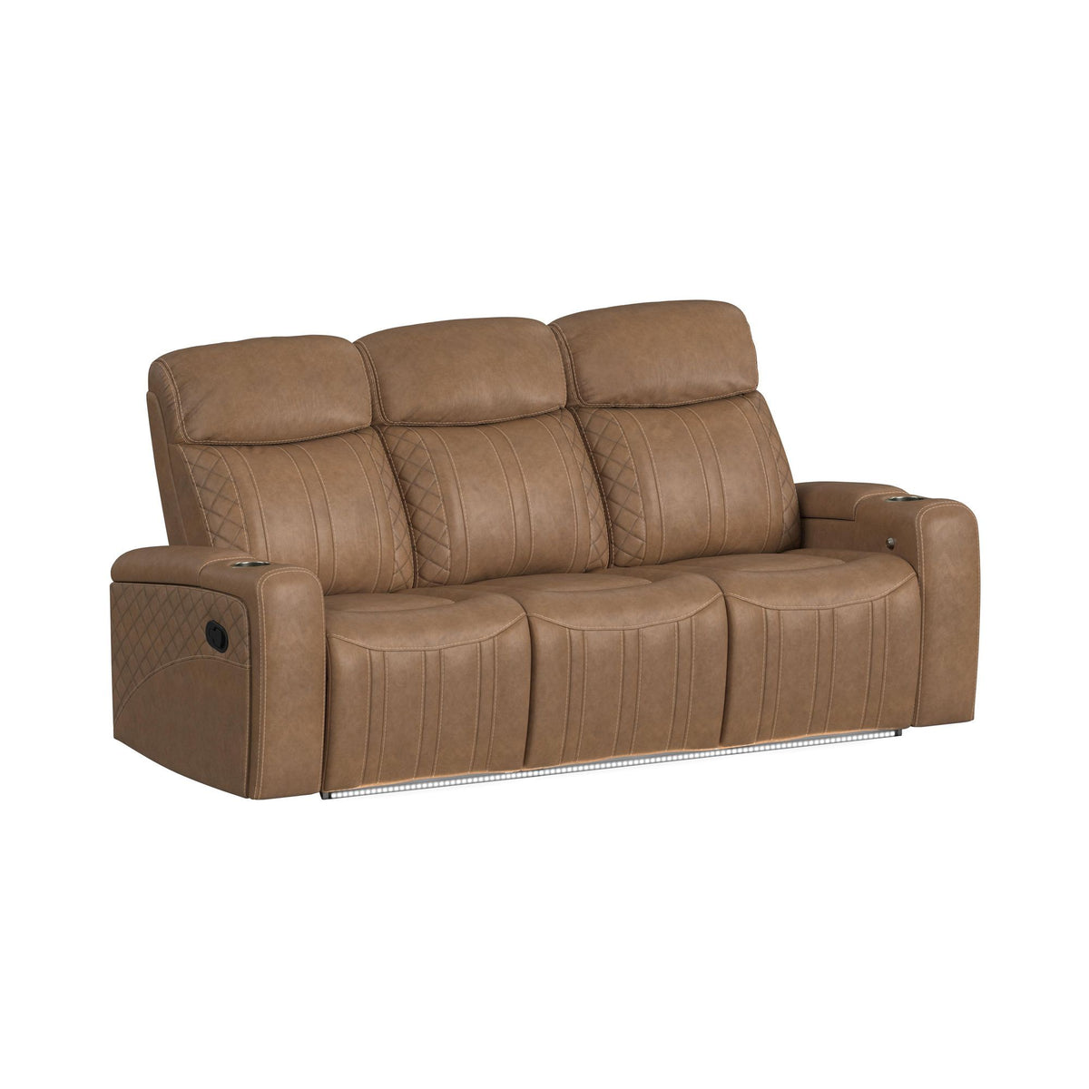 Side Kick - Sofa With Ddt, Wireless Charger, Cupholders And White Led Light - Simba Saddle