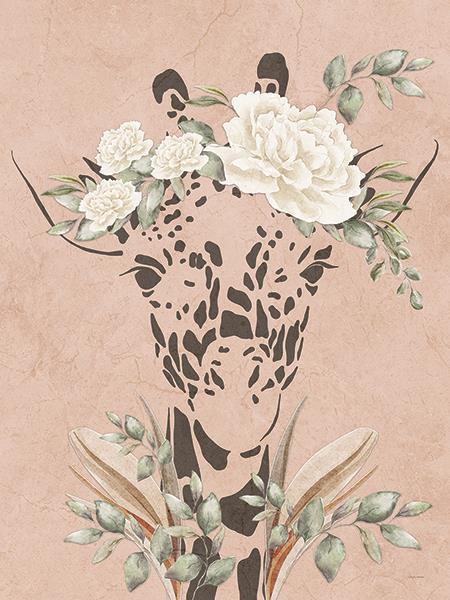 Safari Giraffe Dreaming By Yass Naffas Designs (Small) - Pink
