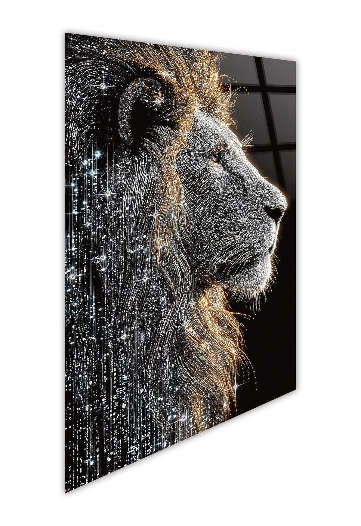 Starlit Sovereign I Tempered Glass With Foil & Rhinestones - Black / Gold