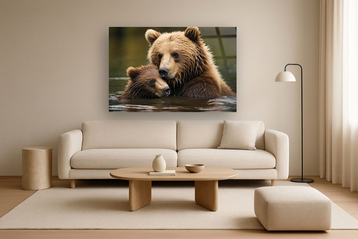 Gentle Embrace - 40" x 60" Framed Wall Art - Dark Brown