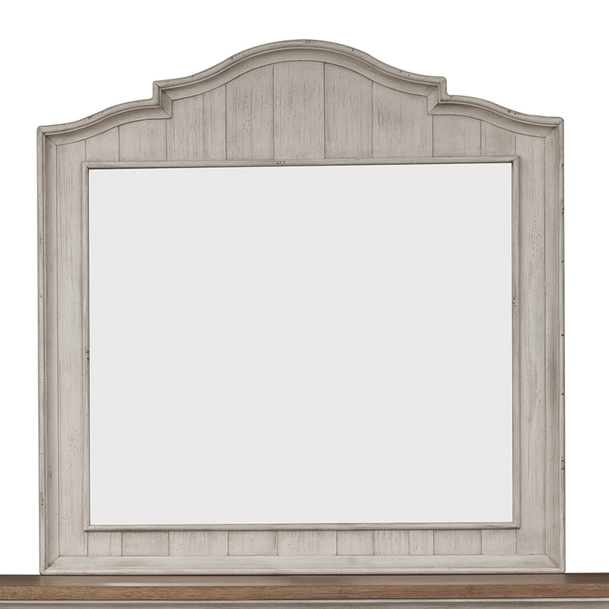 Farmhouse Reimagined - Mirror - Antique White / Chestnut Tops