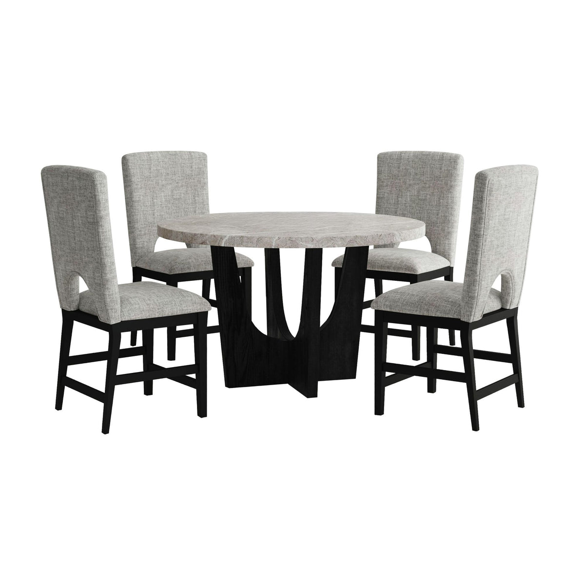 Oregon - 5 Piece Counter Height Dining Set (Round Counter Table And Four Chairs)